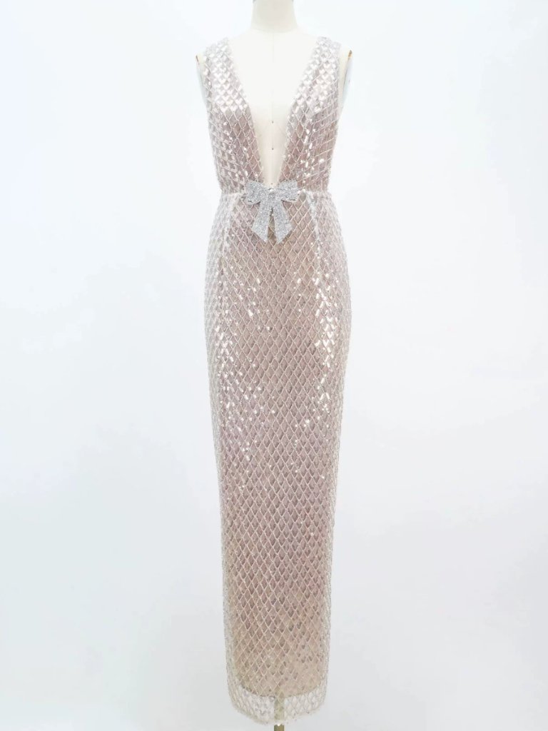 Bronx And Banco Liora Maxi Dress Gown Silver — image 6 of 8